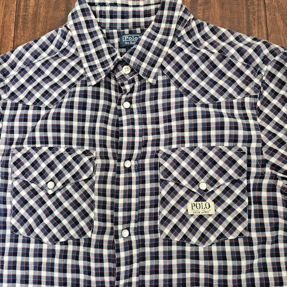 Boys Polo Ralph Lauren Western Snap Shirt  Size L 14-16